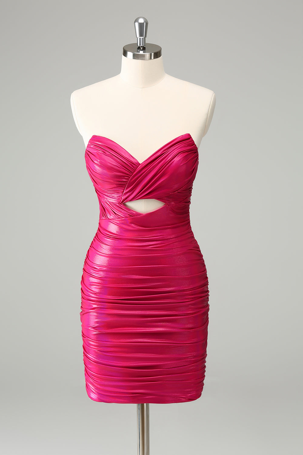 Fuchsia Bodycon Sweetheart Keyhole Short Homecoming Dress