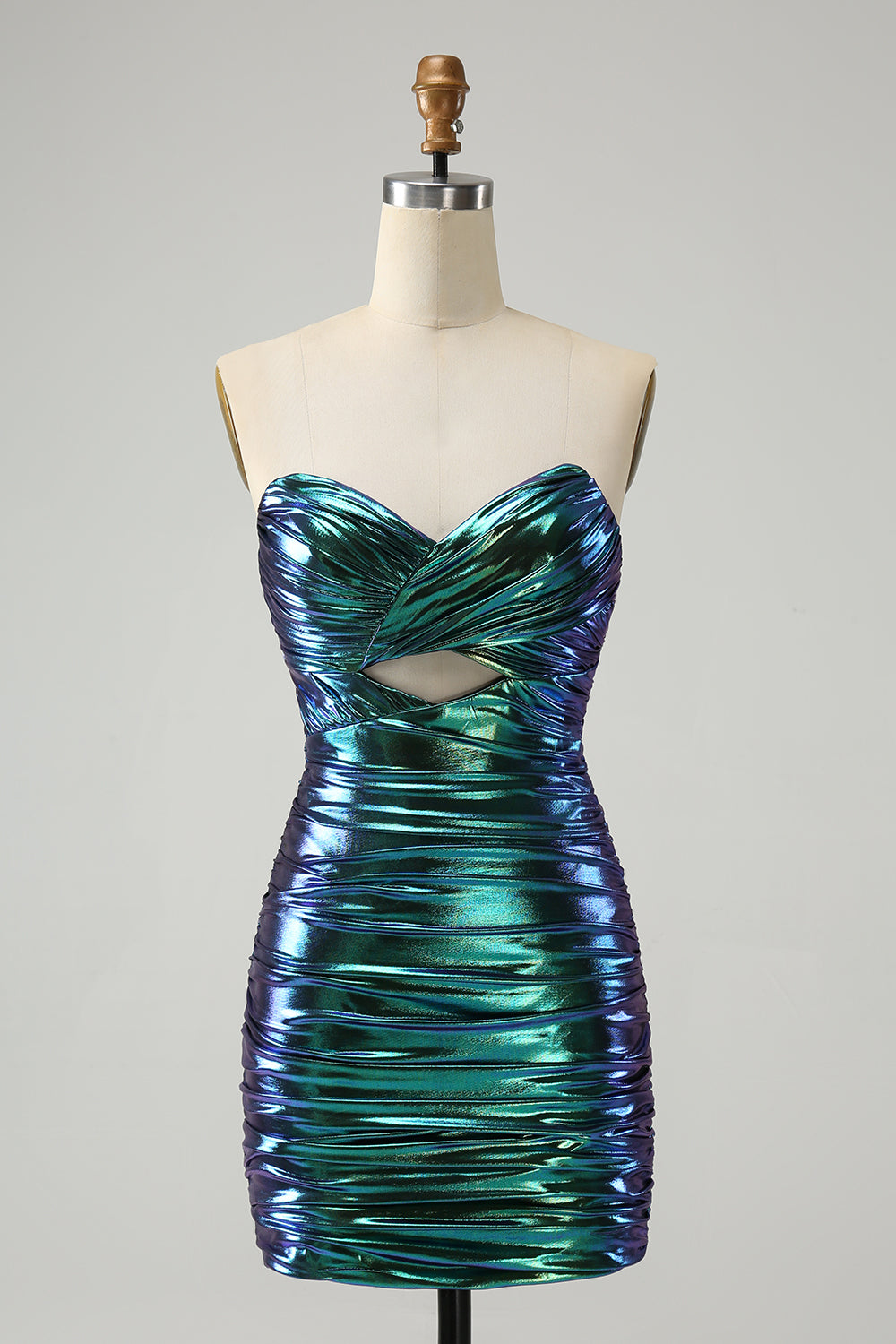 Teal Blue Bodycon Sweetheart Keyhole Short Homecoming Dress