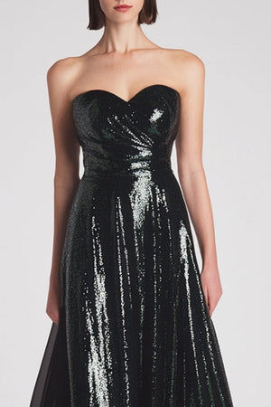 Sparkly Dark Green Sweetheart Long Prom Dress