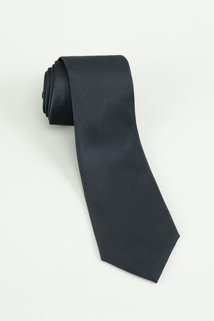 Black Solid Satin Party Tie