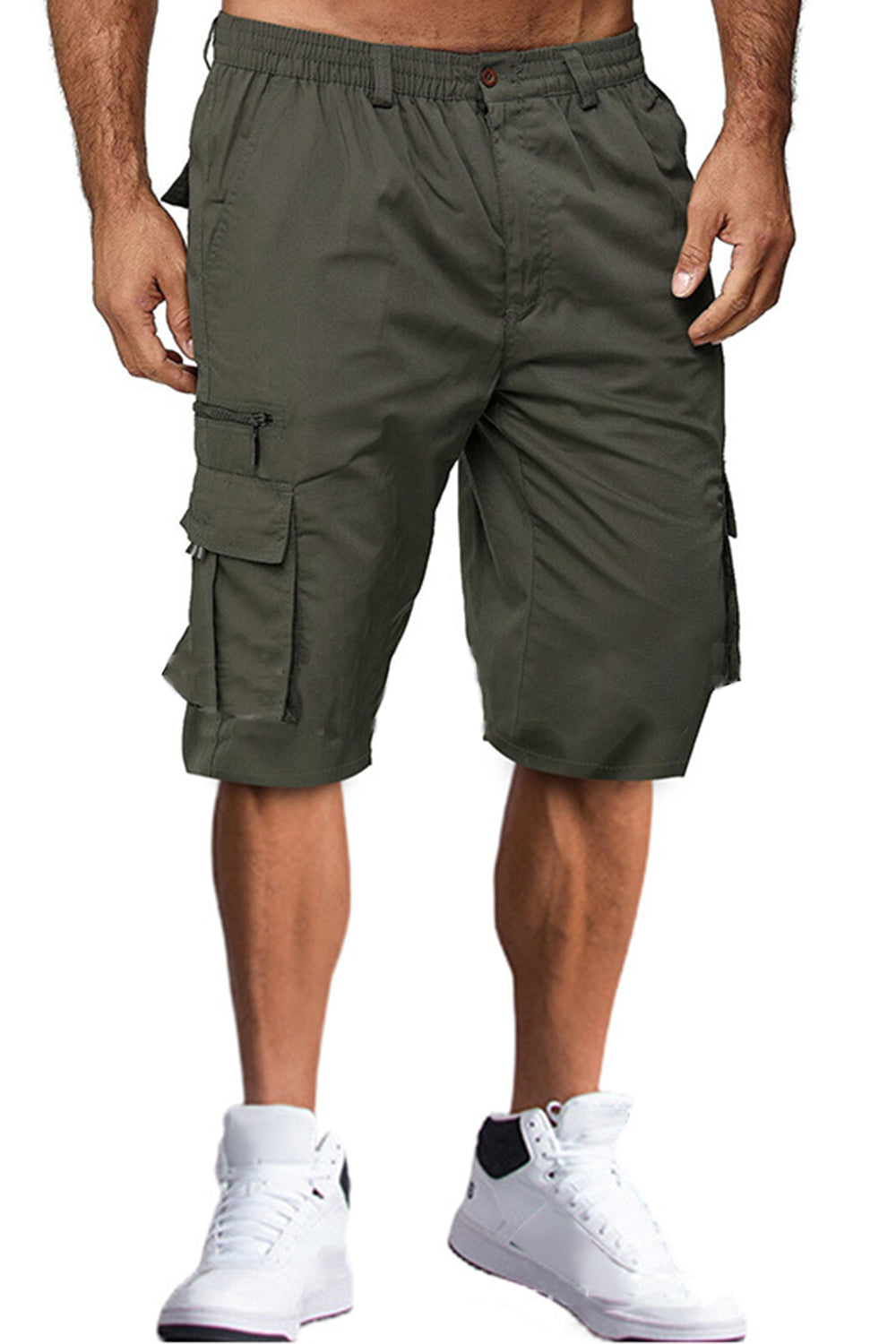 Men's Fashion Loose Elastic Wait Shorts With Big Pocket