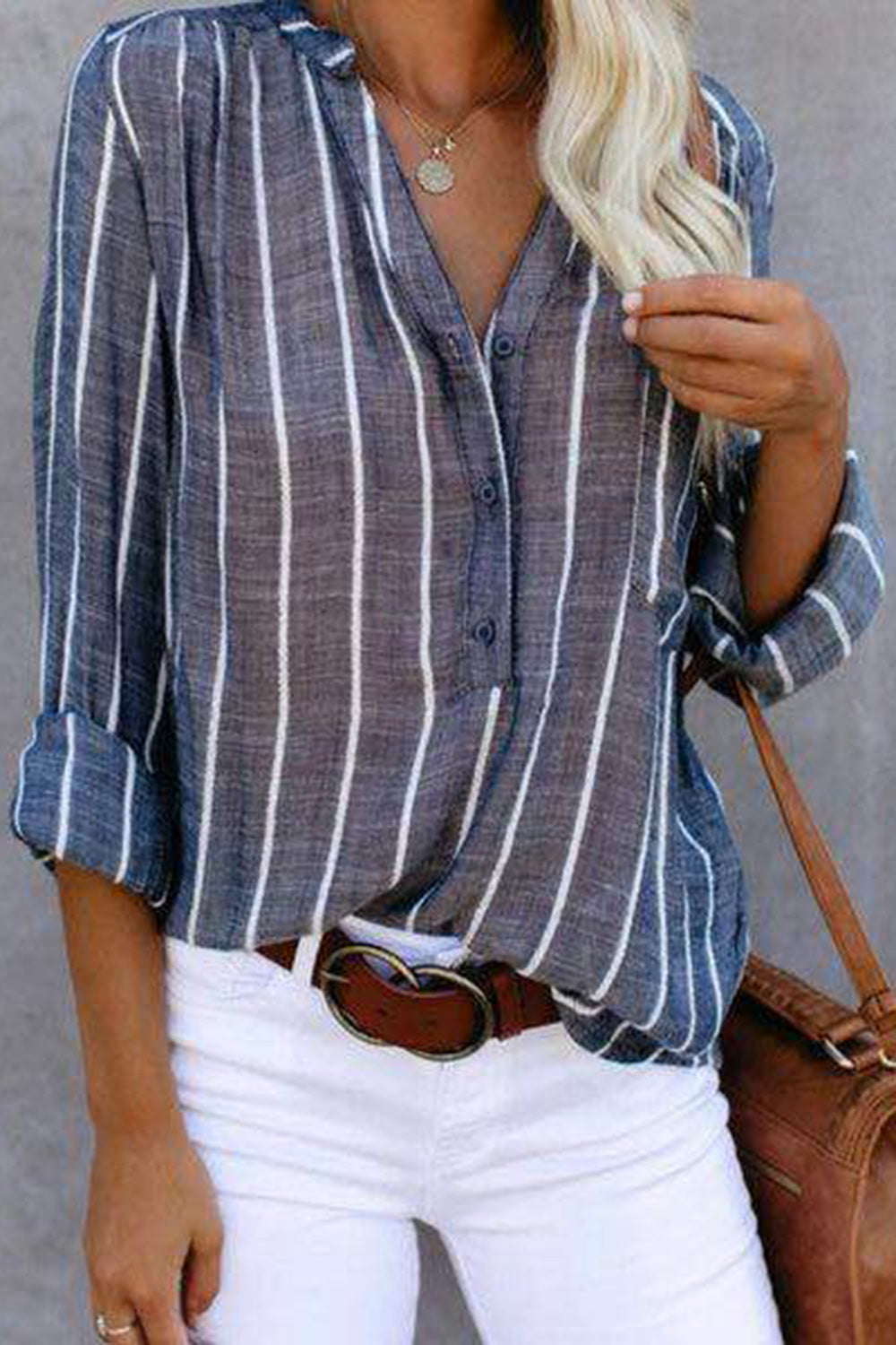 Stripes Long Sleeve Button Down Shirt