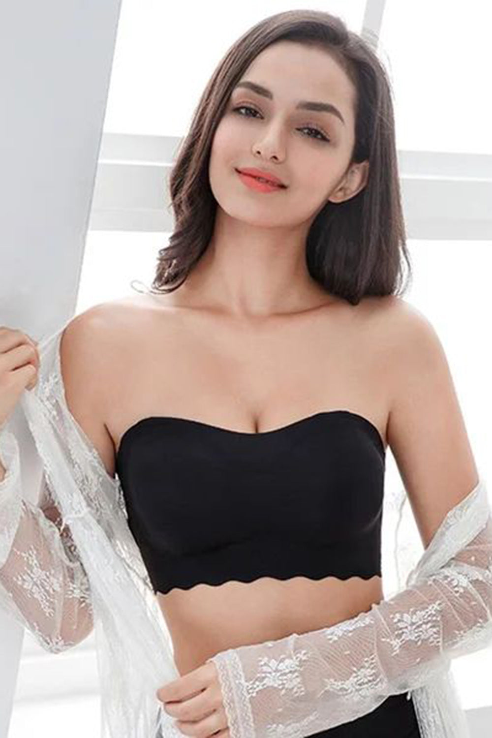 Ice Silk Non-slip Tube Top Strap Bra