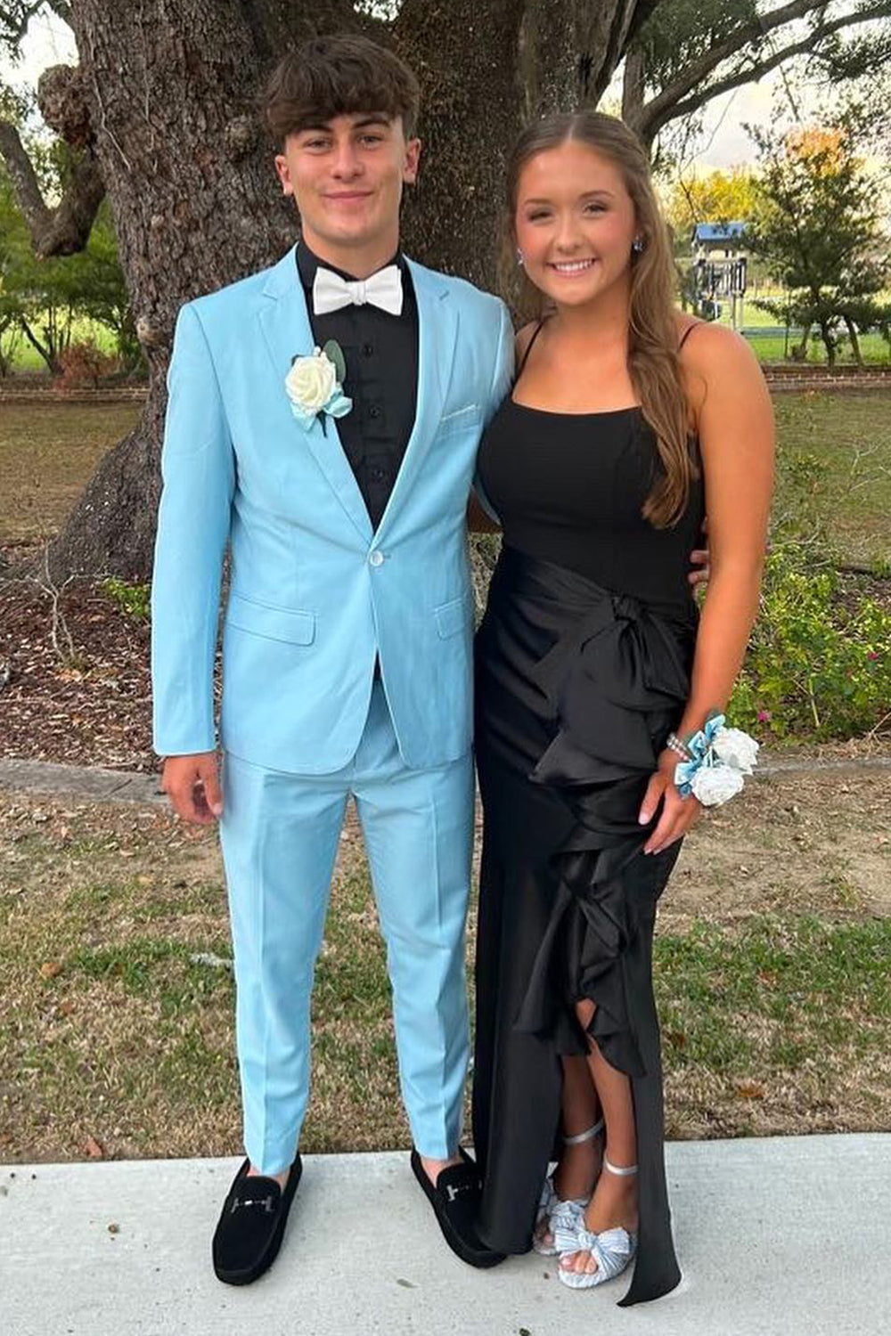 Men's Light Blue Notched Lapel One Button 2-Piece Prom Suits