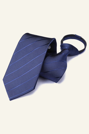 Dark Grey Striped Men's Suit Tie