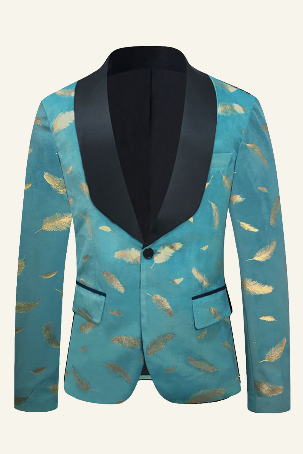 Turquoise Shawl Lapel Men's Tuxedo Blazer