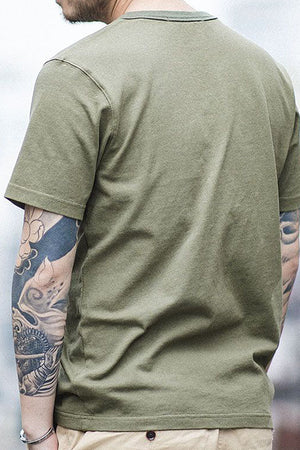 Men's Grey Green Short Sleeves T-shirt With Chest Pocket