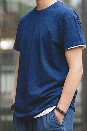 Man's Navy Short Sleeve Casual T-shirt