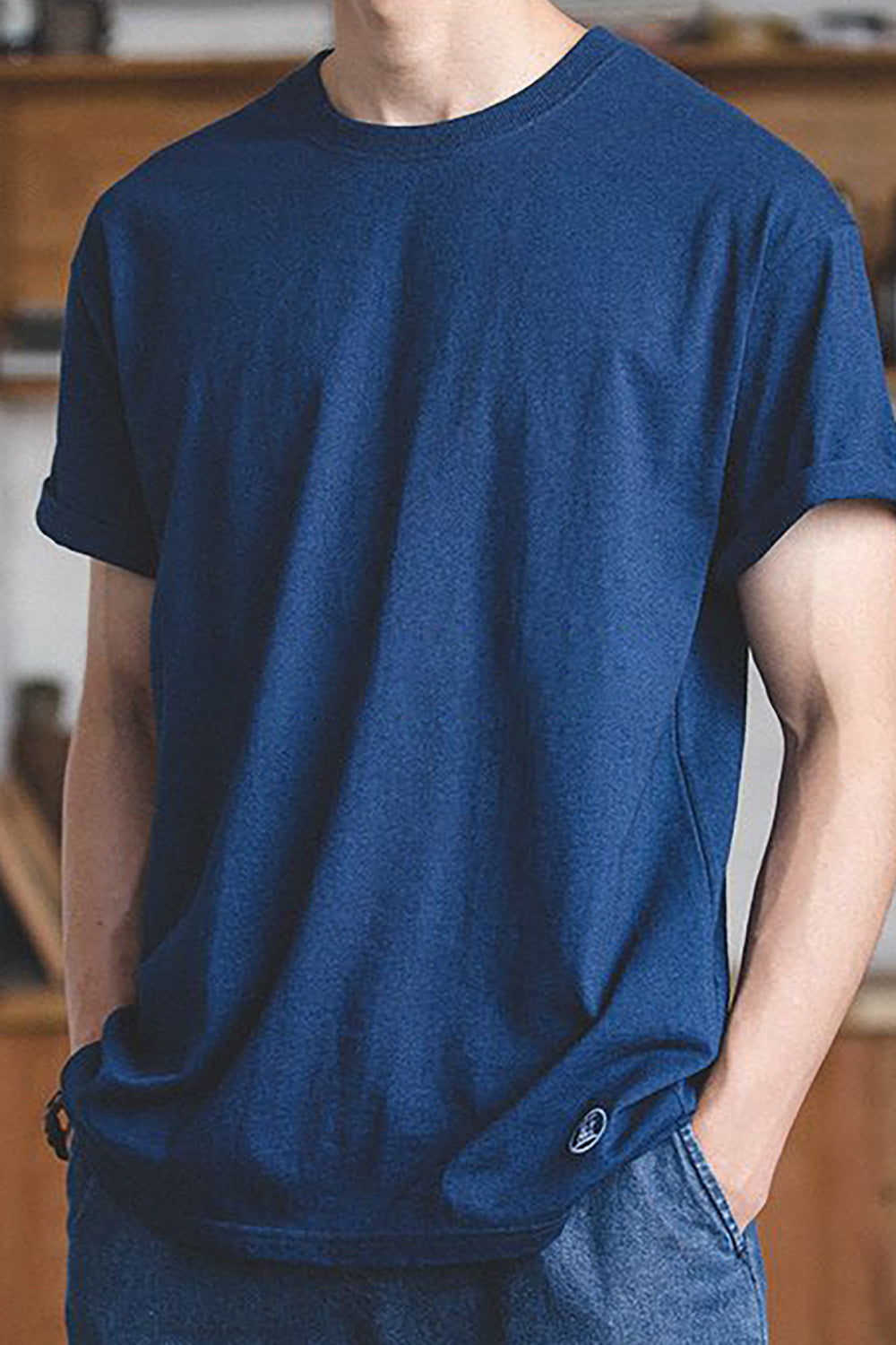 Man's Navy Short Sleeve Casual T-shirt