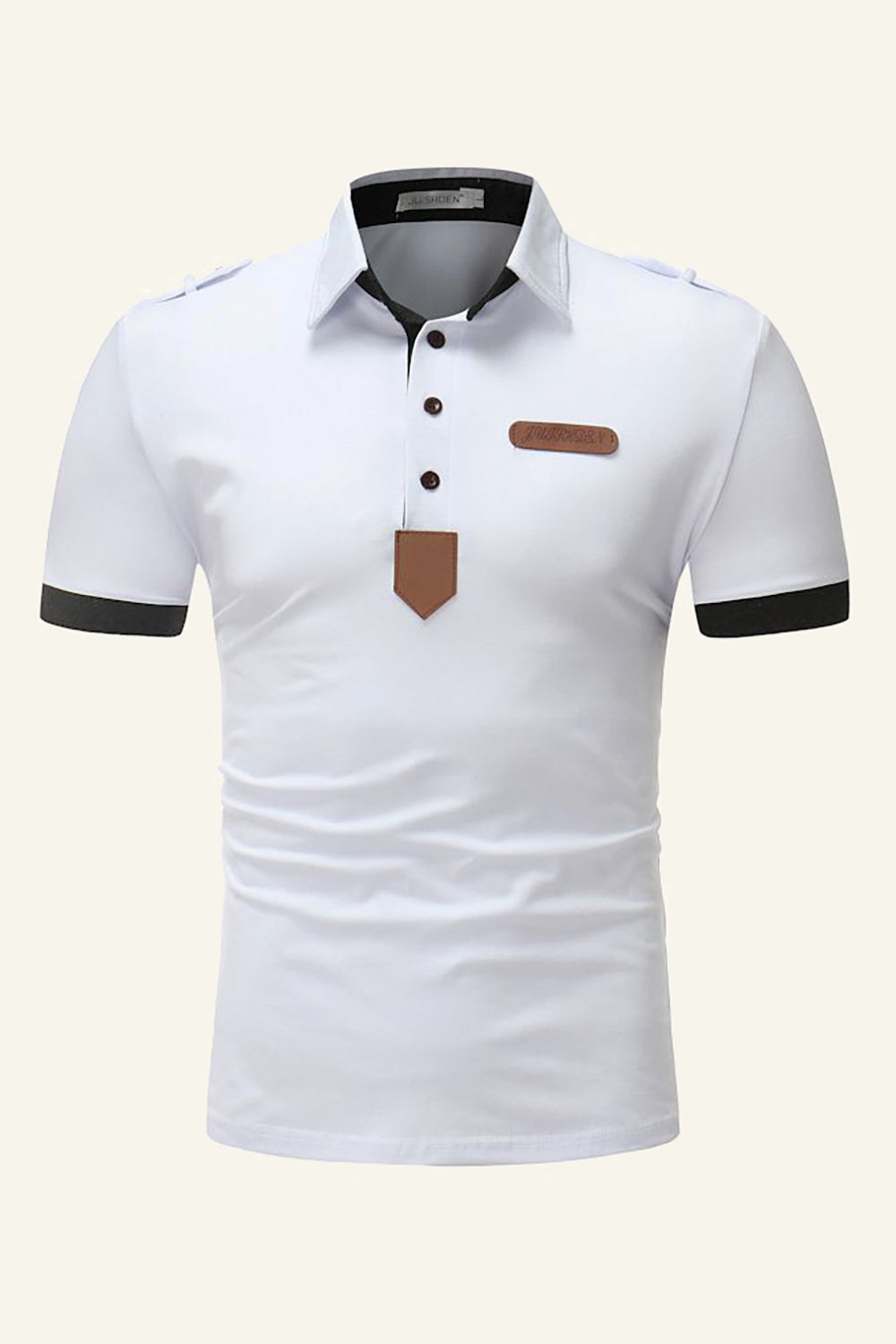 Patchwork Cotton Short-sleeve Casual Polo Shirt