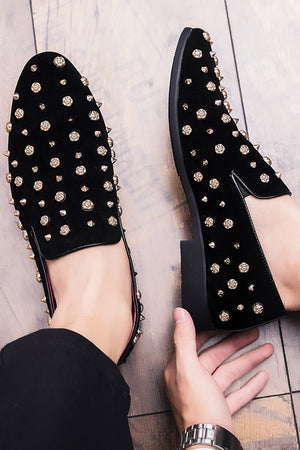 Men's Studded Leather Slip On Casual Shoes