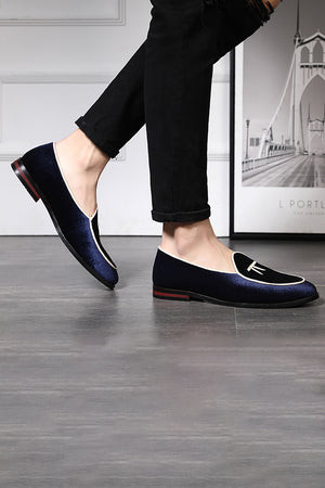 Blue Slip-On Men's Wedding Party Shoes