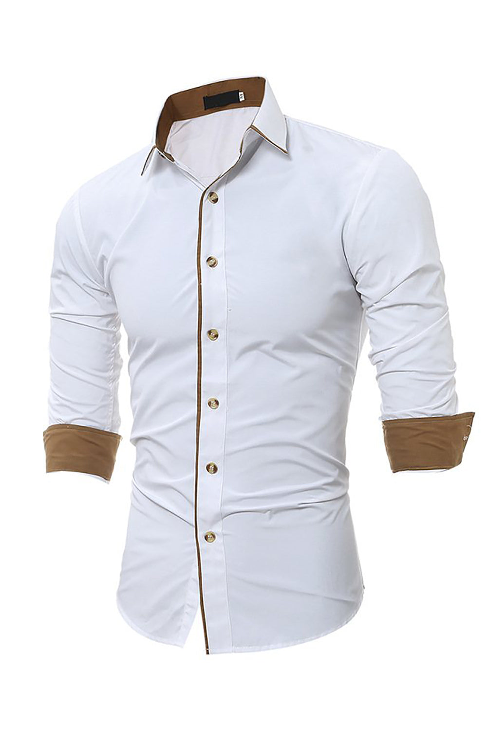 White Spread Collar Cotton Shirt