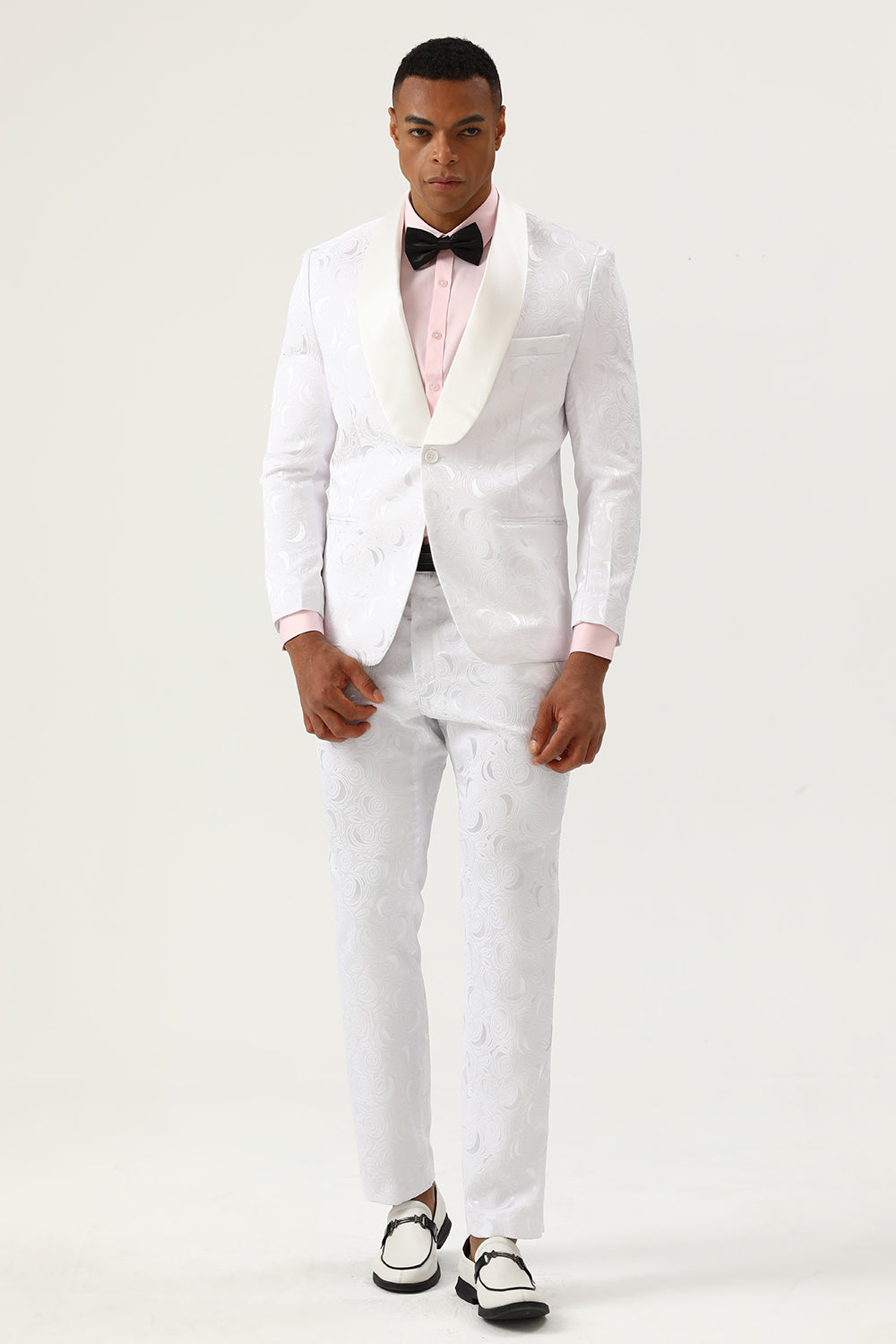 Lvnes Men's 2-Piece Jacquard Prom Suits