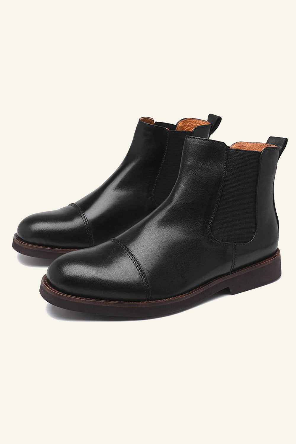 Black Slip On Men's Leather Chelsea Boots