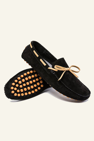 Black Suede Leather Slip-on Men's Shoes