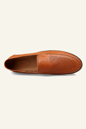 Brown Slip On Hollow Out Men's Casual Shoes