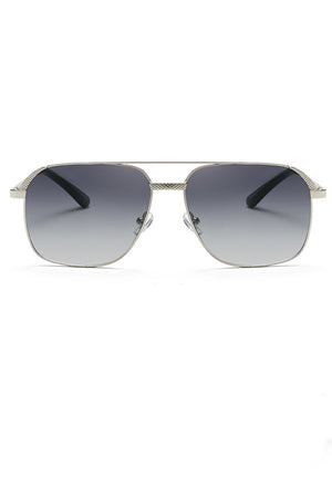 Men's Metal Square Double Bridge Sunglasses