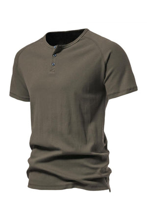 Men's Army Green Short Sleeves Casual T-Shirt