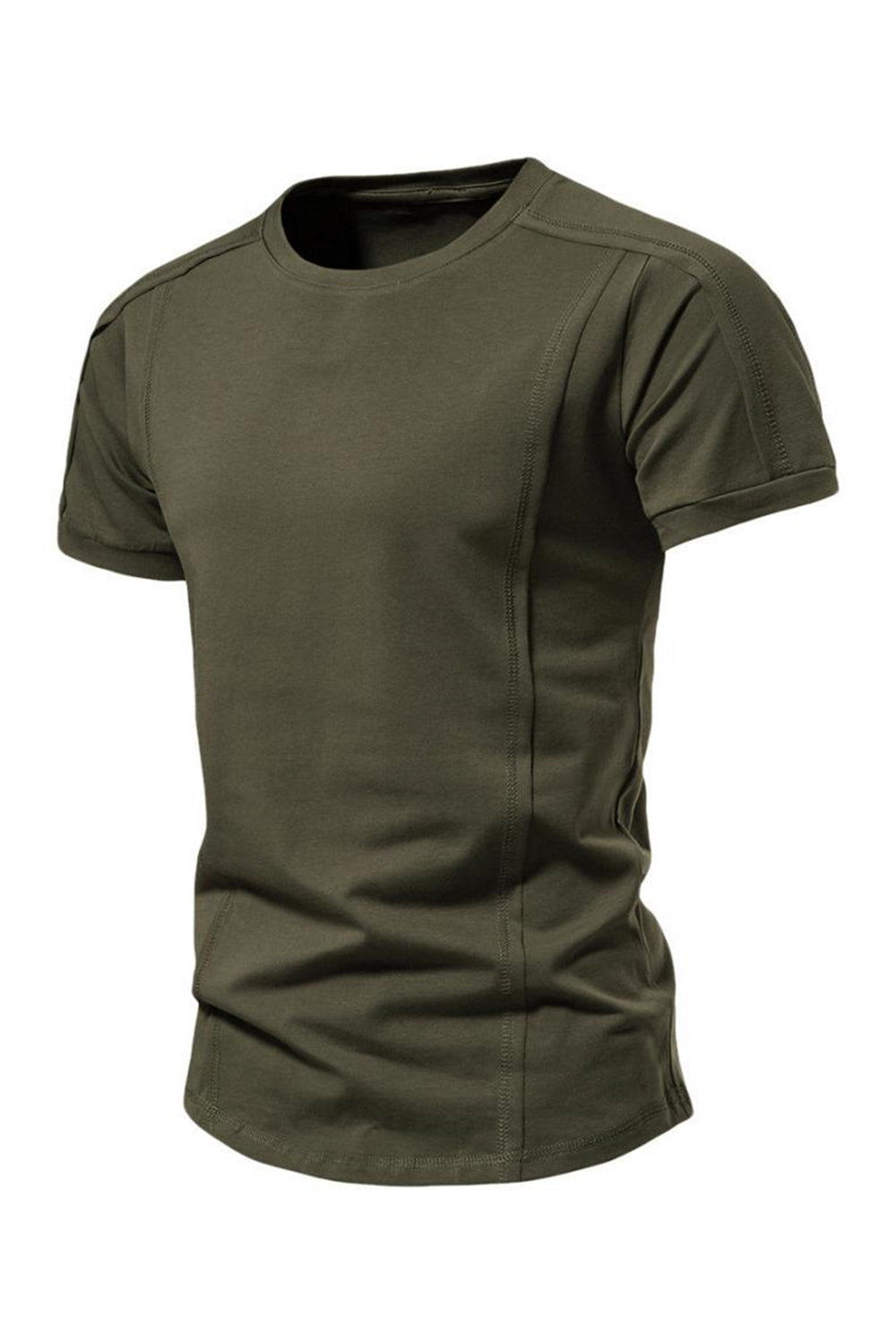 Army Green Crewneck Short Sleeves Casual T-Shirt