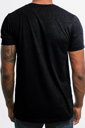 Black Printed Short Sleeves Crewneck Graphic T-Shirt