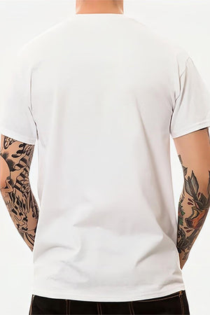 White Cat Printed Short Sleeves Graphic T-Shirt