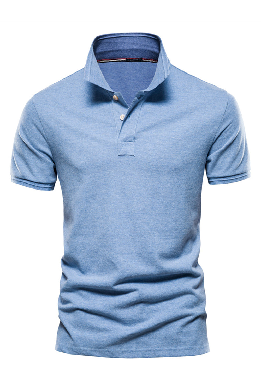 Blue Classic Short Sleeves Casual Polo Shirt