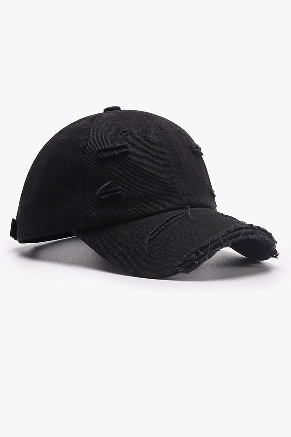 Men's Black Distress Classic Adjustable Baseball Cap