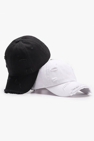 Men's Black Distress Classic Adjustable Baseball Cap