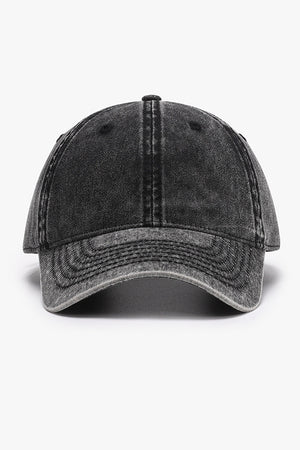 Men's Black Denim Distress Classic Adjustable Baseball Cap